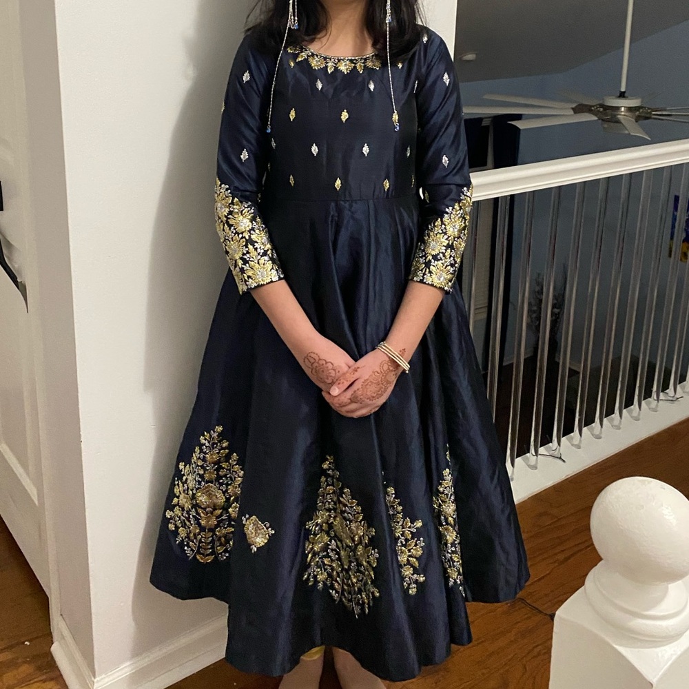 Elegant Navy Blue Kids Costume